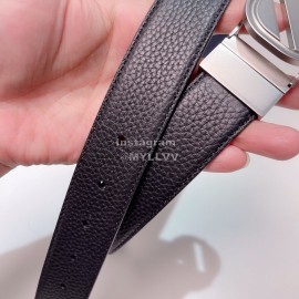 Zegna New Calf Leather Square Pure Copper Buckle 35mm Belt 