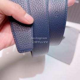 Zegna New Calf Leather Square Pure Copper Buckle 35mm Belt 