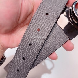 Zegna New Calf Leather Pure Copper Z Buckle 35mm Belt Gray