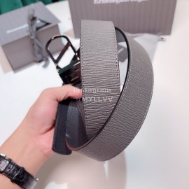 Zegna New Calf Leather Pure Copper Z Buckle 35mm Belt Gray