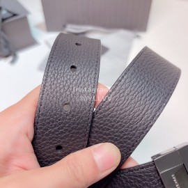 Zegna New Calf Leather Pure Copper Z Buckle 35mm Belt Gray