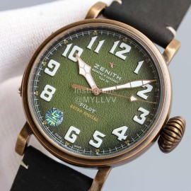 Zenith 45mm Green Dial Soft Strap Luminous Watch