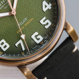 Zenith 45mm Green Dial Soft Strap Luminous Watch