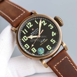 Zenith 45mm Dial Soft Strap Luminous Watch Brown