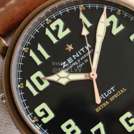 Zenith 45mm Dial Soft Strap Luminous Watch Brown