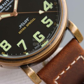 Zenith 45mm Dial Soft Strap Luminous Watch Brown