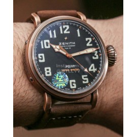 Zenith 45mm Dial Soft Strap Luminous Watch Brown