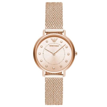 Armani 316l Fine Steel Strap Champagne Gold Watch For Women Ar11129