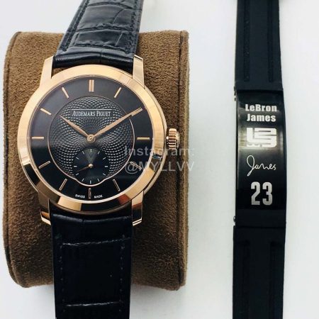Audemars Piguet Jules Audemars Calfskin Strap Watch Black