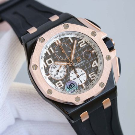 Audemars Piguet Silicone Strap 44mm Dial Diameter Watch Coffee