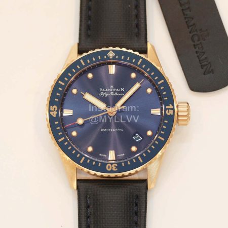 Blancpain Gold Fine Steel Case 43mm Diameter Dial Watch Blue