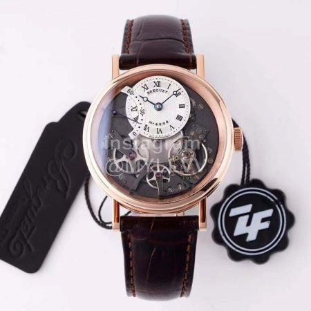 Breguet Tradition Series Cowhide Strap Watch Rose Gold