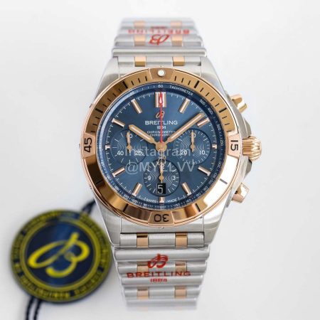 Breitling Chronomat 316l Refined Steel Watch Blue