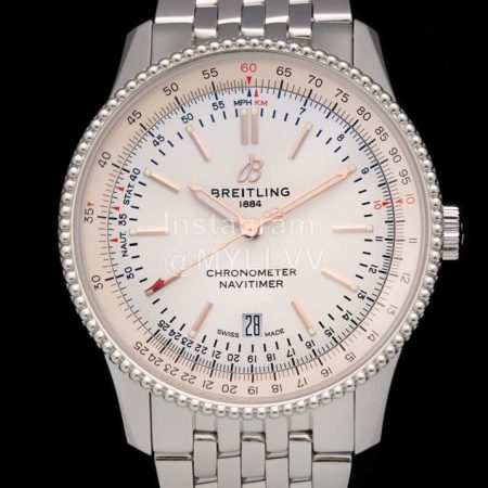 Breitling 316l Refined Steel 41mm Dial Watch White