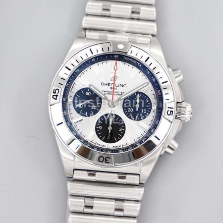 Breitling Fine Steel Case Mechanical Watch For Men White