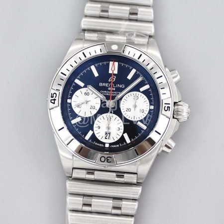 Breitling Fine Steel Case Mechanical Watch For Men Navy