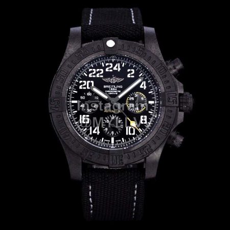 Breitling Multifunctional Black Strap Mechanical Watch For Men