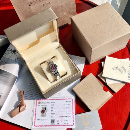 Bvlgari New Binling Binling Steel Strap Diamond Watch