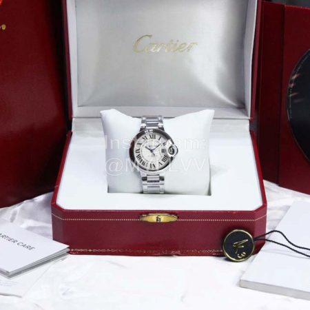 Cartier Ballonbleu Steel Strap White Dial Watch