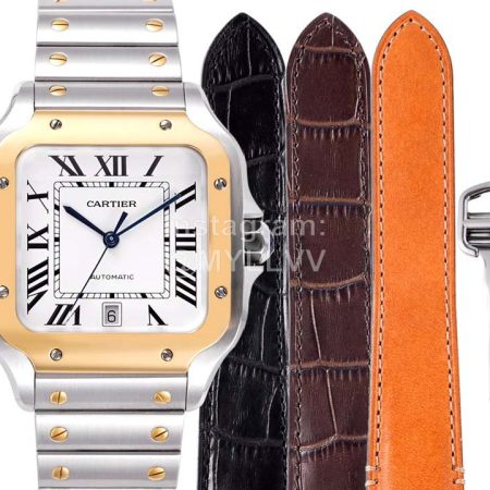 Cartier Santos Series Fashion Square Dial Steel Strap Watch