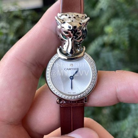 Cartier PanthèRe Diamond Watch For Women Brown