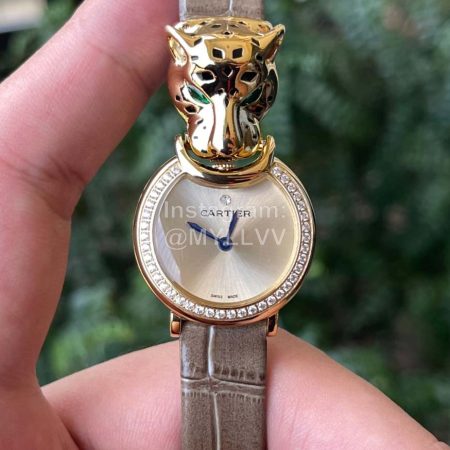 Cartier New Gold PanthèRe Diamond Watch For Women Coffee