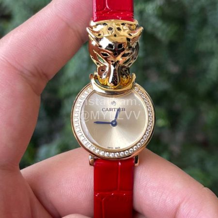 Cartier New Gold PanthèRe Diamond Watch For Women Red