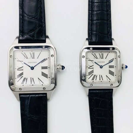 Cartier Santos-Dumont Silver Square Dial Watch For Men And Women Wssa0022