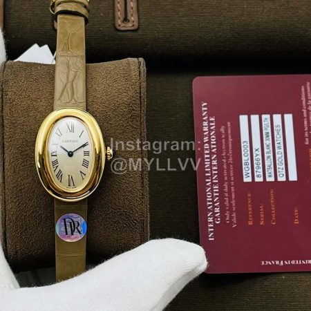 Cartier Dr Factory Baignoire Leather Strap Watch