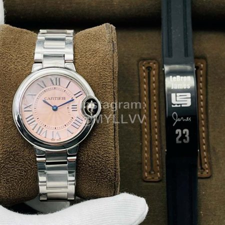 Cartier Eg Factory Fashion 33mm Dial Steel Strap Watch Pink