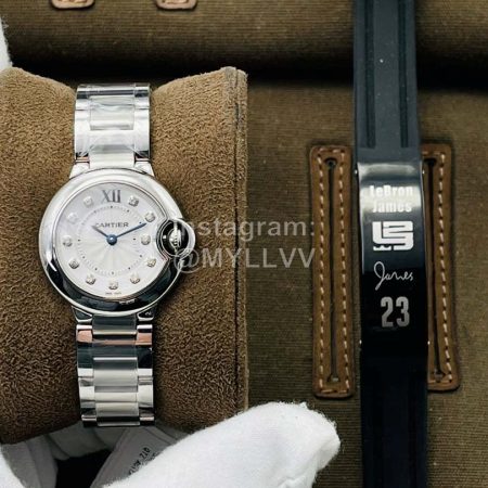 Cartier Eg Factory 33mm Dial Steel Strap Watch Silver