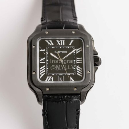 Cartier Square Dial Leather Strap Watch For Men