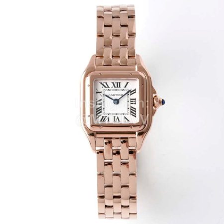 PanthèRe De Cartier Square Dial Water Resistant Watch Rose Gold