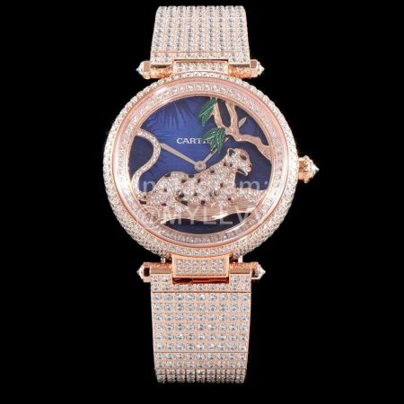 Cartier Creative Gem Cheetah Quartz Watch Rose Gold