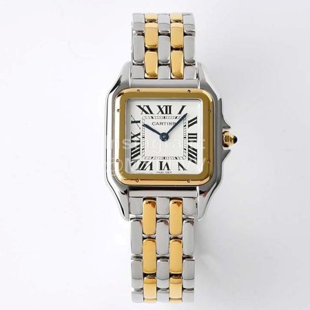 PanthèRe De Cartier Medium Square Dial Steel Strap Watch