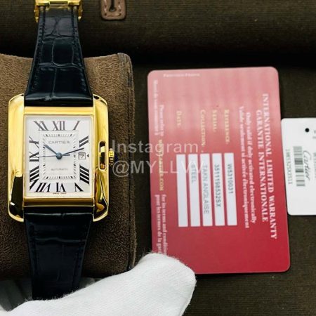 Cartier Eg Factory 904l Refined Steel Square Dial Watch Black
