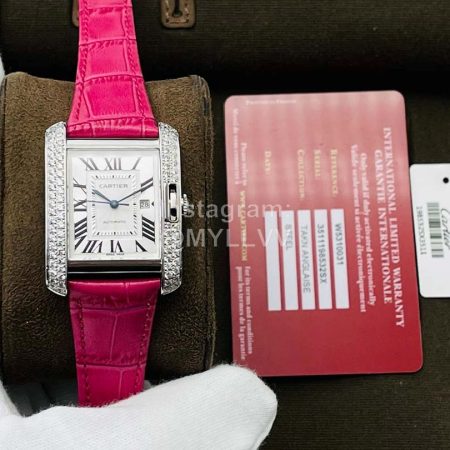 Cartier Eg Factory 904l Refined Steel Square Dial Watch Rose Red