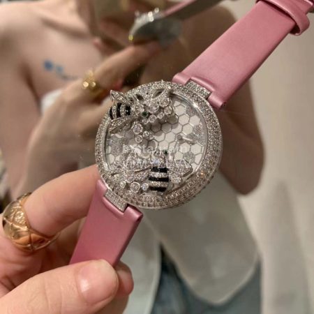 Cartier Blingbling Diamond Bee 40mm Dial Watch Pink