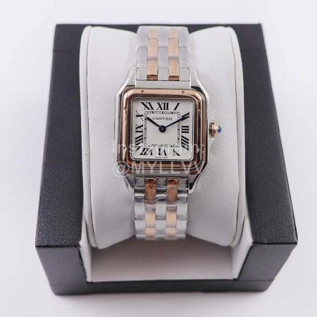 PanthèRe De Cartier 316l Refined Steel Case Square Dial Watch