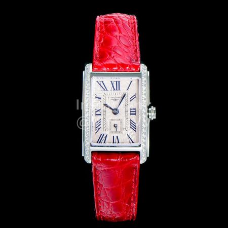 Cartier New Square Roman Numeral Dial Leather Strap Watch