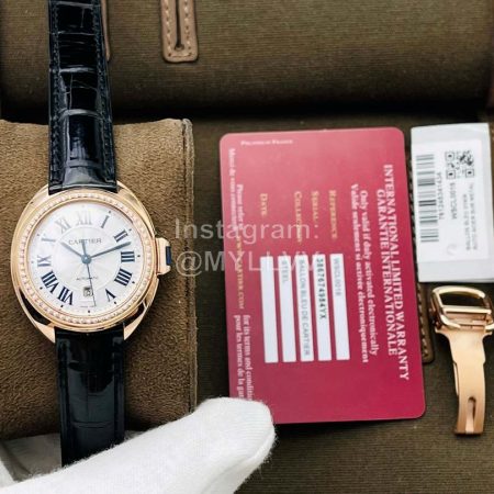 Cartier Eg Factory 316l Refined Steel Diamond Watch Black