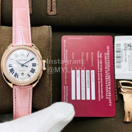 Cartier Eg Factory 316l Refined Steel Diamond Watch Pink