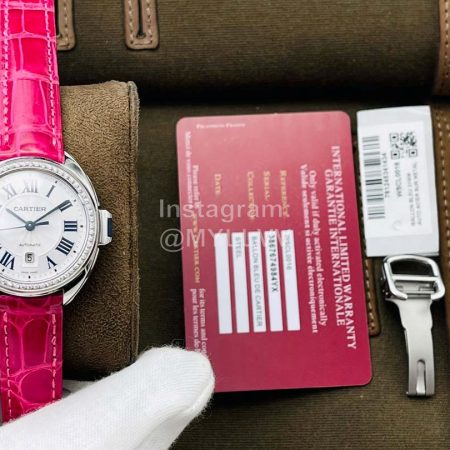 Cartier Eg Factory New 316l Refined Steel Diamond Watch Rose Red