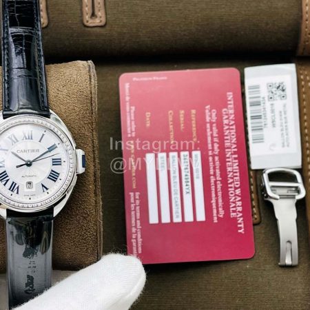 Cartier Eg Factory New 316l Refined Steel Diamond Watch Black