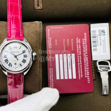 Cartier Eg Factory New 316l Refined Steel Watch Rose Red