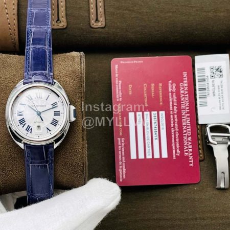 Cartier Eg Factory New 316l Refined Steel Watch Navy