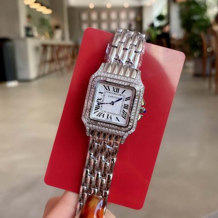 PanthèRe De Cartier 27mm Square Dial Watch For Women Silver