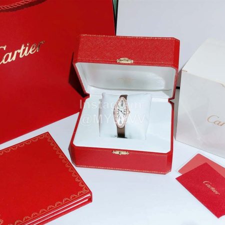 Cartier Olive Shaped Diamond Quartz Watch For Women