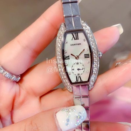 Cartier Olive Shaped Diamond Watch For Women