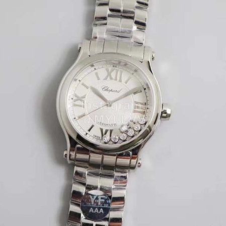 Chopard Steel Strap Happy Diamonds Watch For Women White